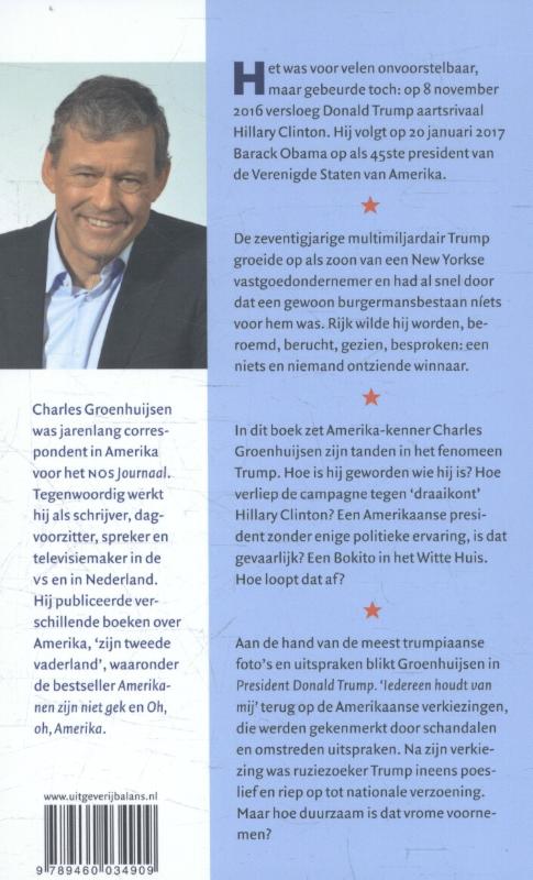 Achterkant van President Donald Trump