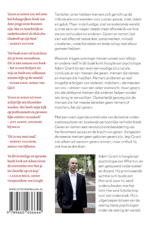 Achterkant van Geven en nemen