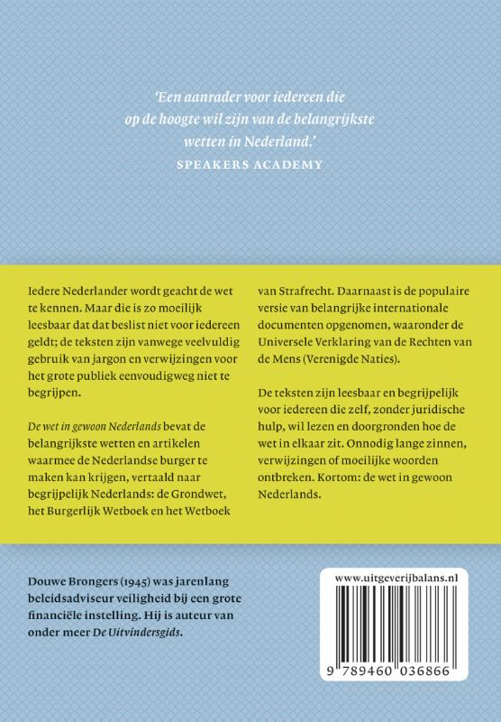 Achterkant van De wet in gewoon Nederlands