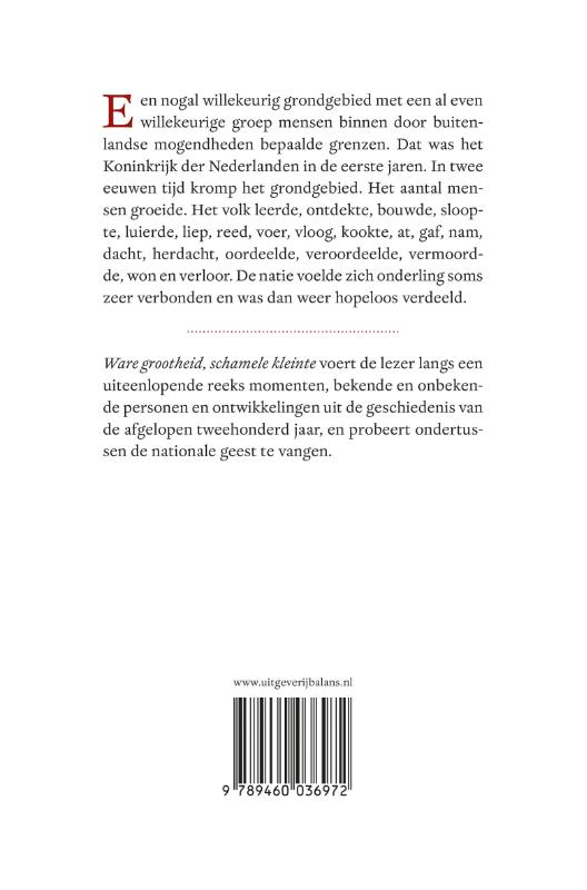 Achterkant van Ware grootheid, schamele kleinte