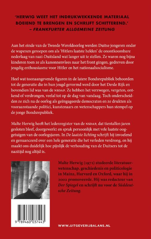Achterkant van De laatste lichting