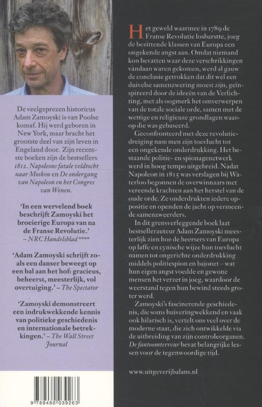 Achterkant van De fantoomterreur
