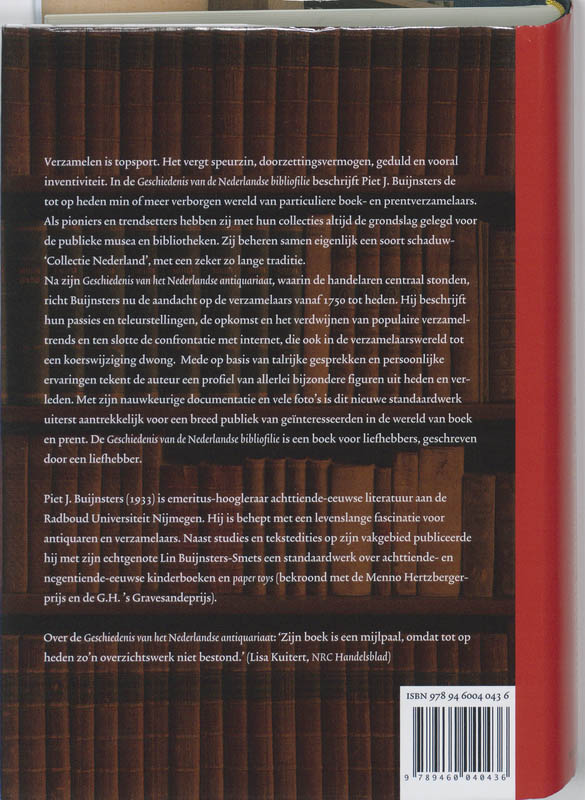 Achterkant van Geschiedenis van de Nederlandse bibliofilie