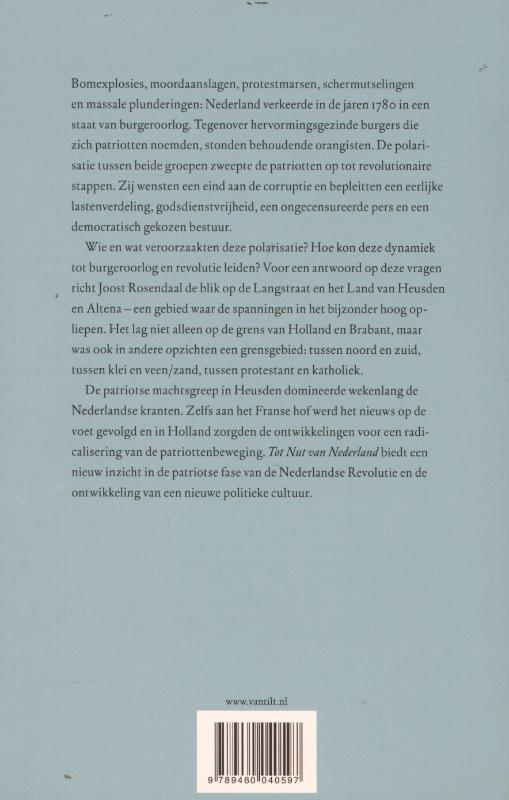Achterkant van Tot nut van Nederland