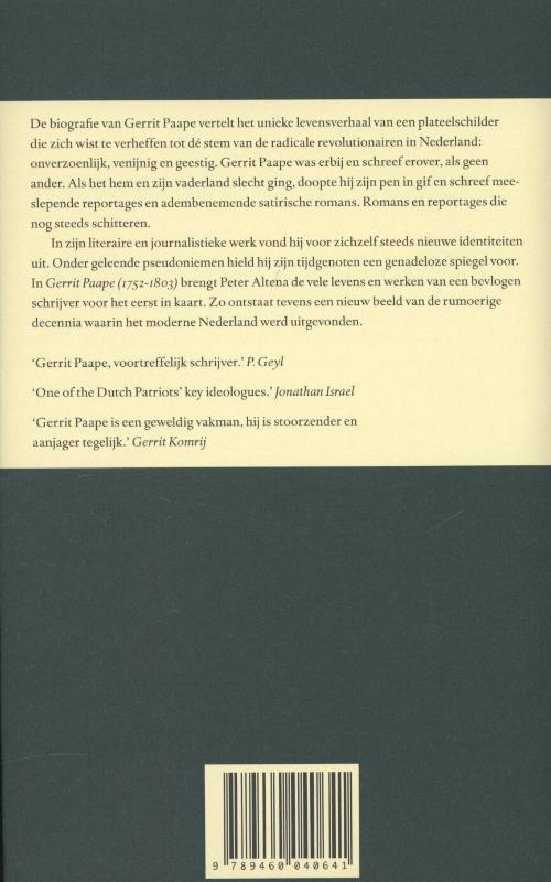 Achterkant van Gerrit Paape (1752-1803)