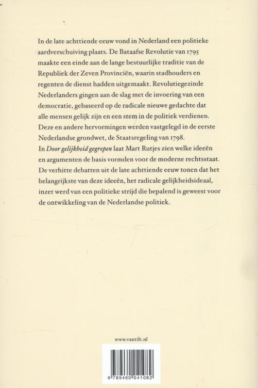 Achterkant van Door gelijkheid gegrepen