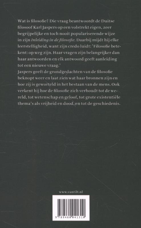 Achterkant van Inleiding in de filosofie