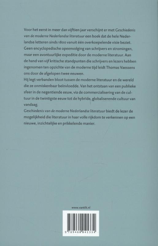 Achterkant van Geschiedenis van de moderne Nederlandse literatuur