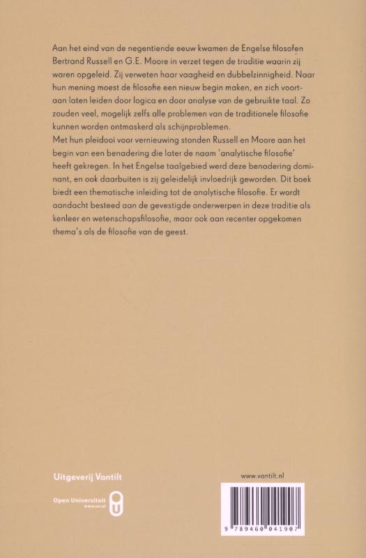 Achterkant van Analytische filosofie