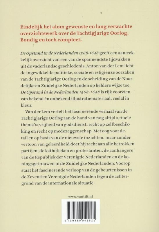 Achterkant van De opstand in de Nederlanden 1568-1648