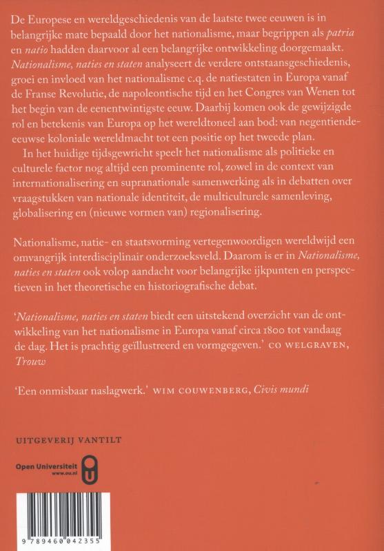 Achterkant van Nationalisme, naties en staten