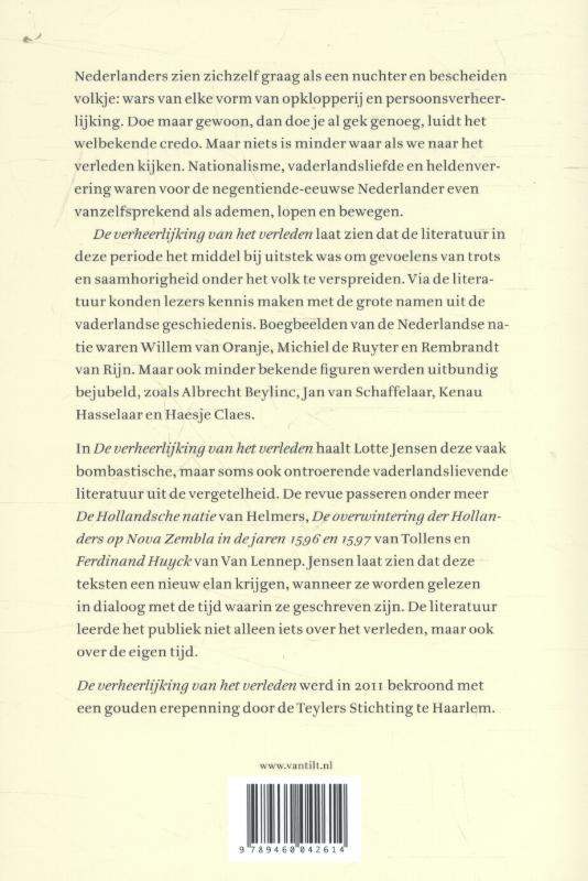 Achterkant van De verheerlijking van het verleden