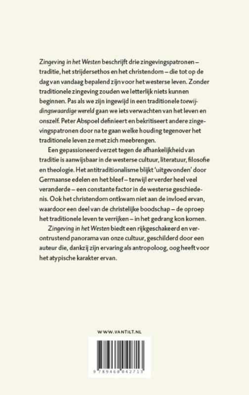 Achterkant van Zingeving in het Westen
