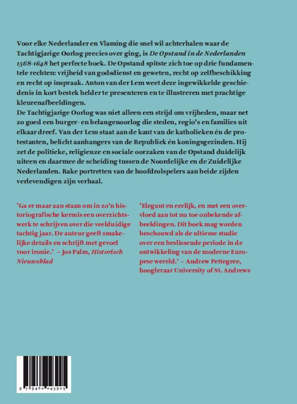 Achterkant van De opstand in de Nederlanden