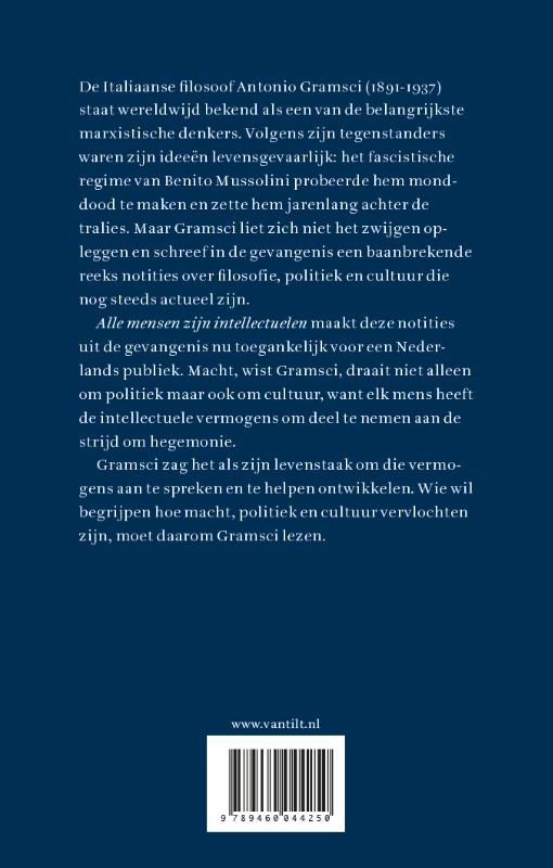 Achterkant van Alle mensen zijn intellectuelen