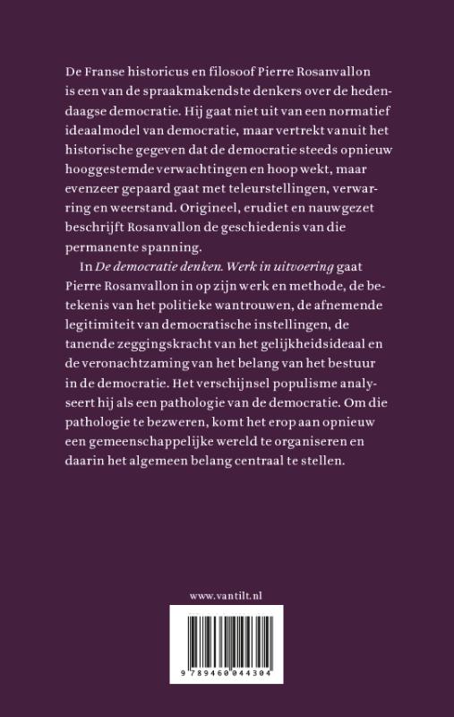 Achterkant van De democratie denken