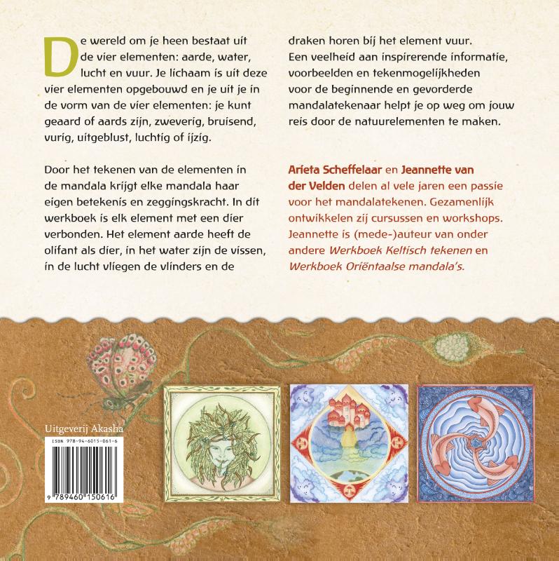 Achterkant van Werkboek natuurelementen in de mandala