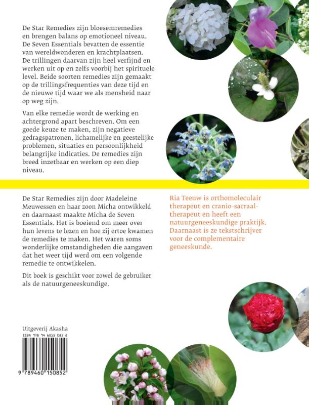Achterkant van De tijd vooruit met star Remedies en Seven Essentials