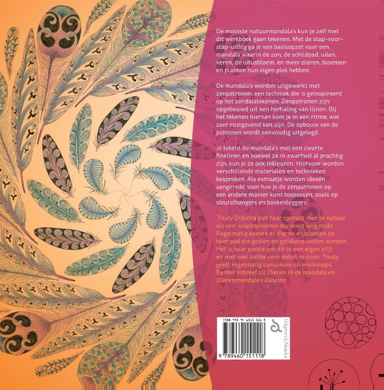 Achterkant van Werkboek natuurmandala's met zenpatronen