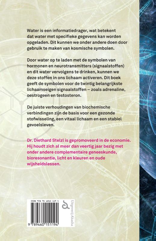 Achterkant van Hormonen en neurotransmitters activeren met kosmische symbolen