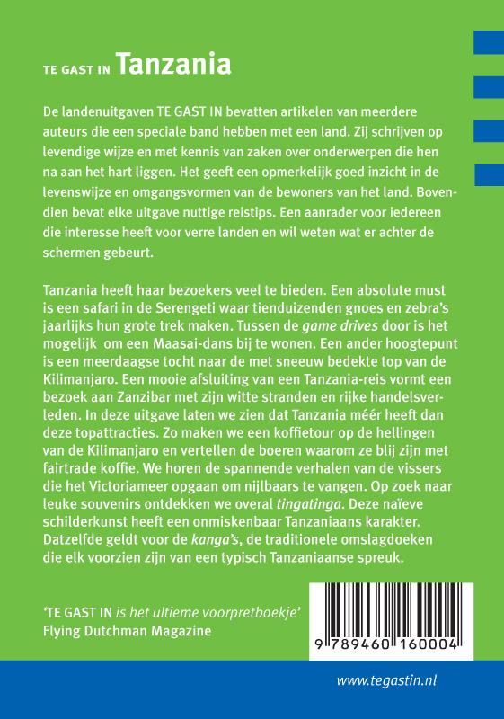 Achterkant van Te gast in Tanzania