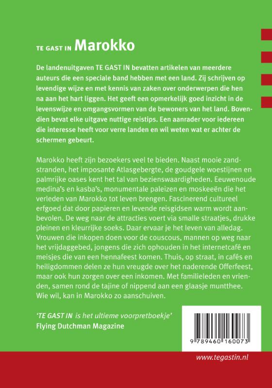 Achterkant van Te gast in Marokko