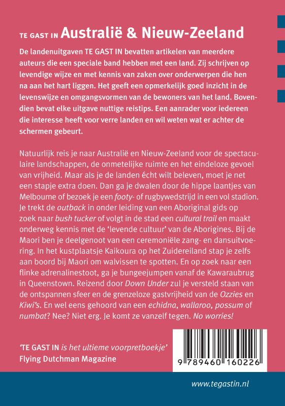 Achterkant van Te gast in Australie en Nieuw-Zeeland