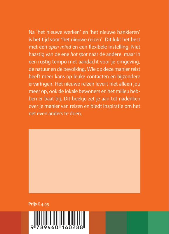 Achterkant van Ontdek het nieuwe reizen
