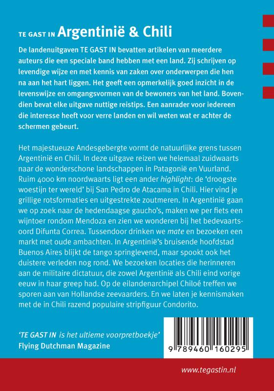 Achterkant van Te gast in Argentinie en Chili