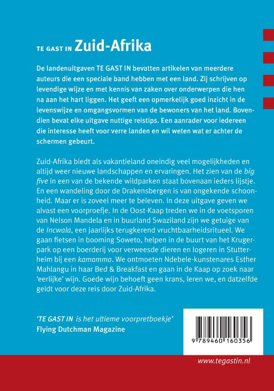 Achterkant van Te gast in Zuid Afrika