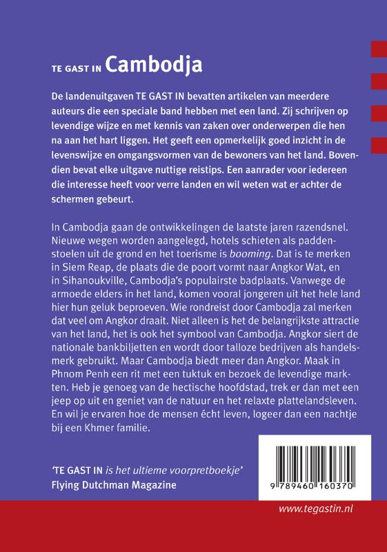 Achterkant van Te gast in Cambodja