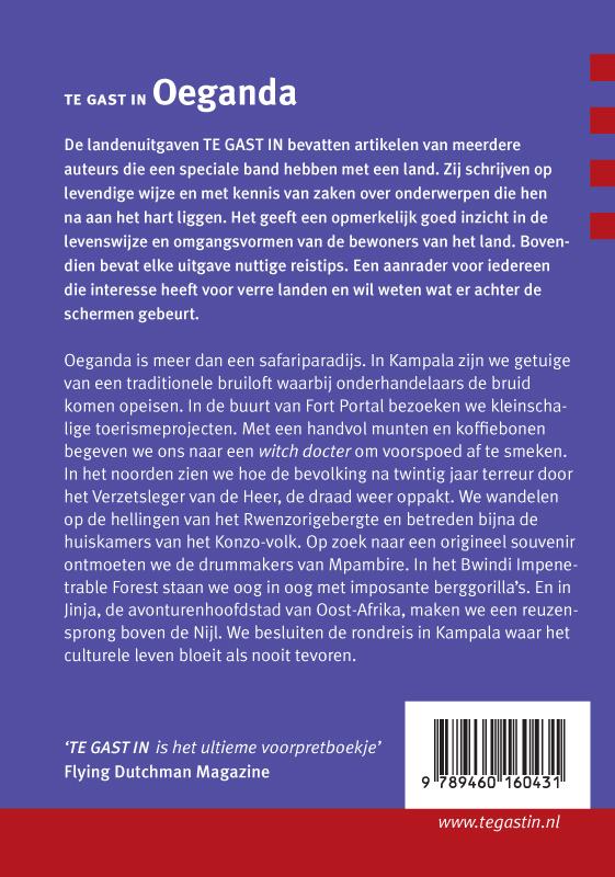 Achterkant van Te gast in Oeganda