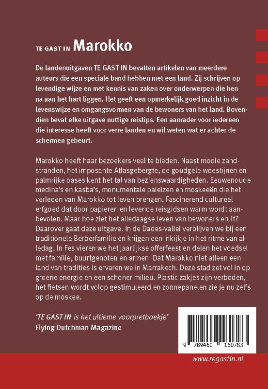 Achterkant van Te gast in Marokko