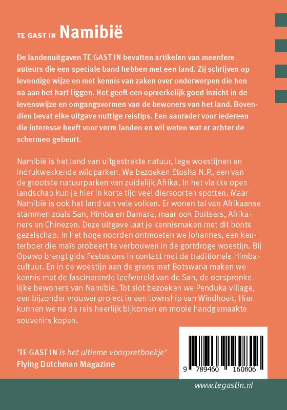 Achterkant van Te gast in Namibie