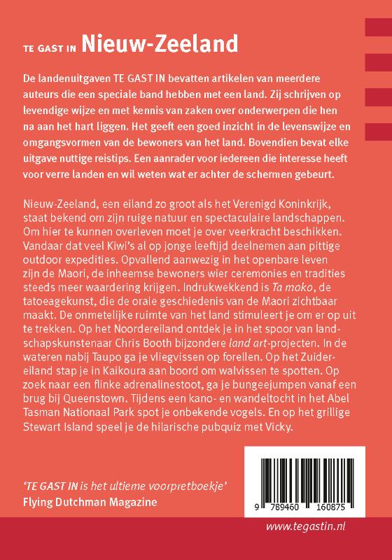Achterkant van Te gast in Nieuw-Zeeland