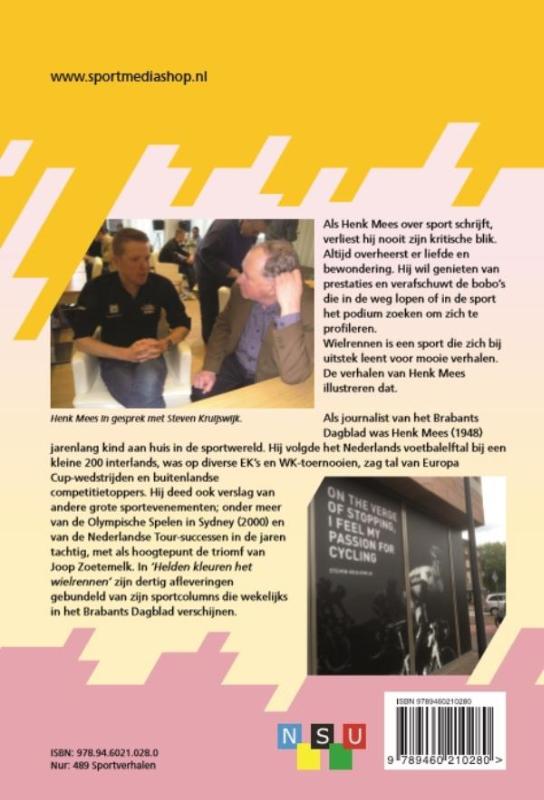Achterkant van Helden kleuren het wielrennen