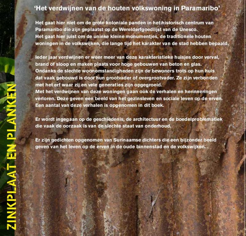 Achterkant van Zinkplaat en planken