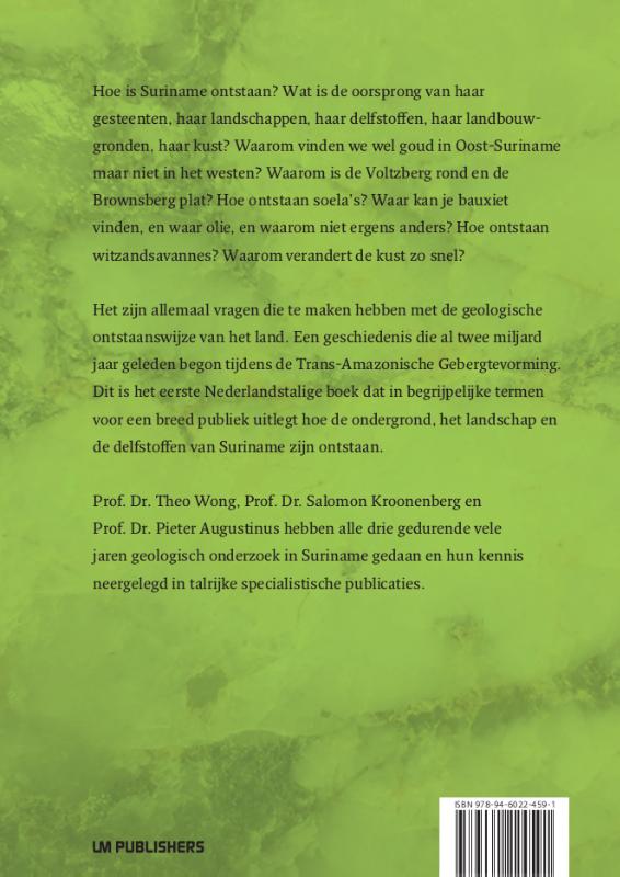 Achterkant van Geologie en landschap van Suriname