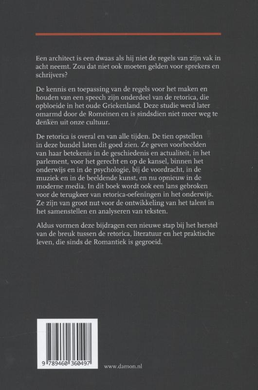 Achterkant van De geheimen van de retorica