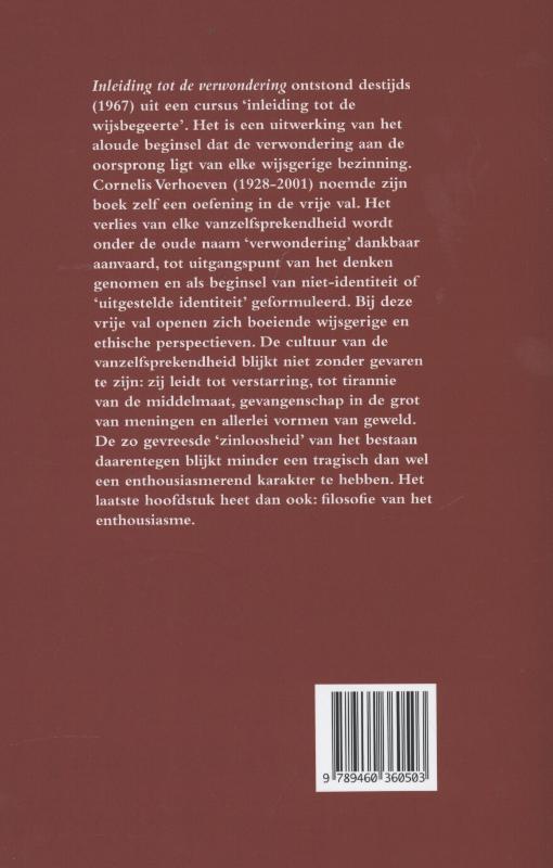 Achterkant van Inleiding tot de verwondering