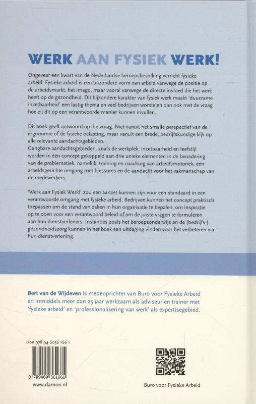 Achterkant van Werk aan fysiek werk!
