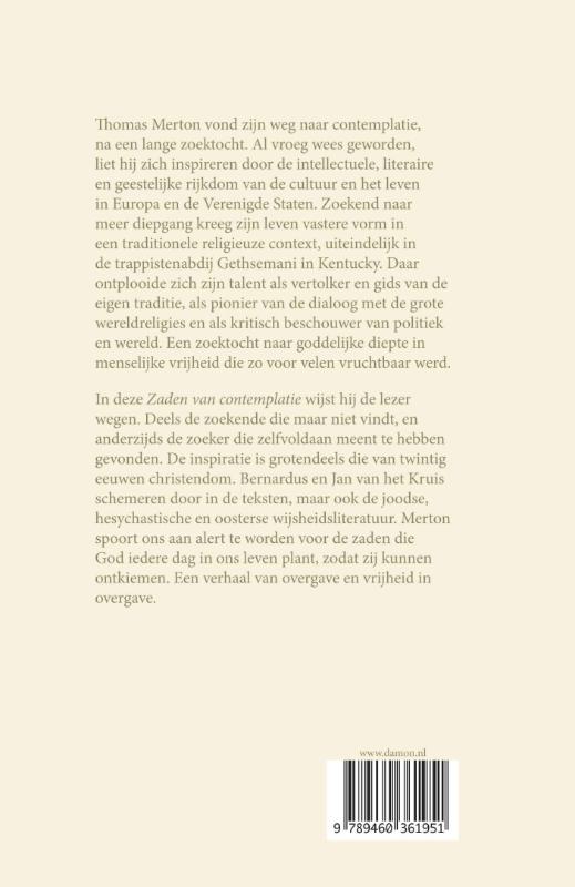 Achterkant van Zaden van contemplatie