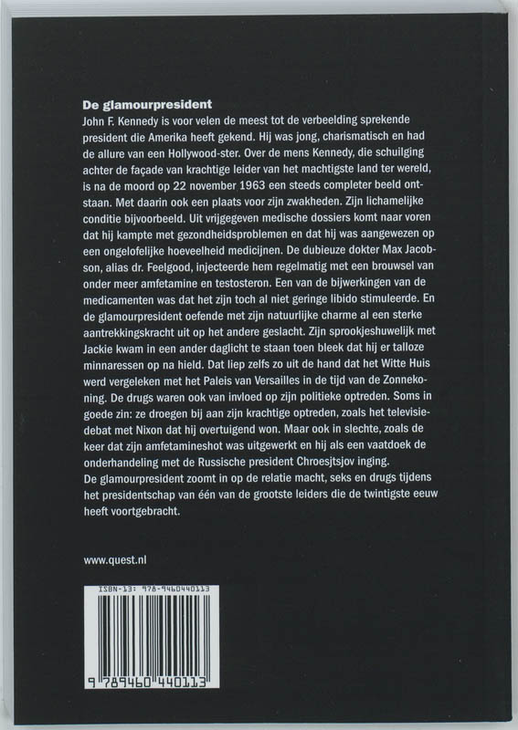 Achterkant van De glamourpresidentJohn F. Kennedy