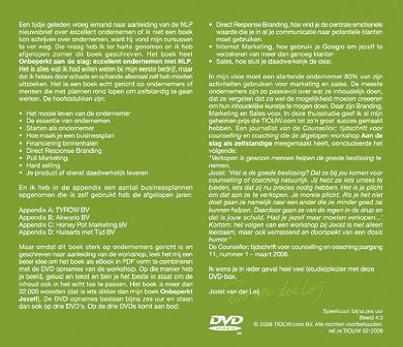 Achterkant van Excellent ondernemen met NLP