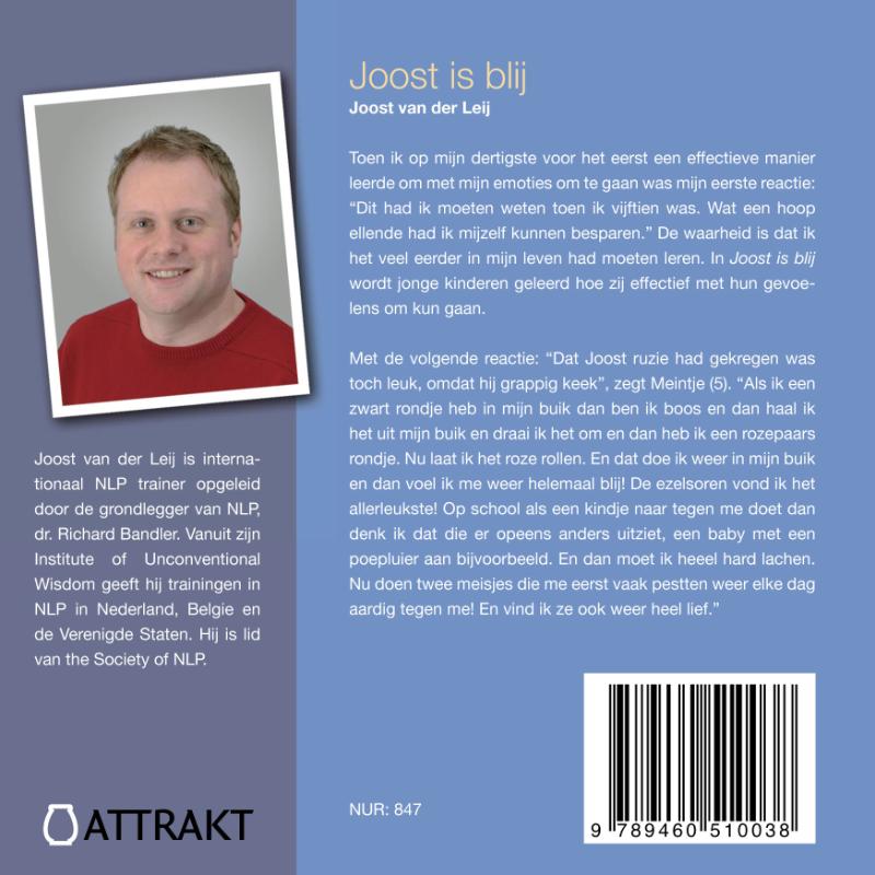 Achterkant van Joost is blij