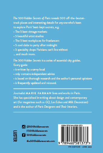 Achterkant van The 500 hidden secrets of Paris