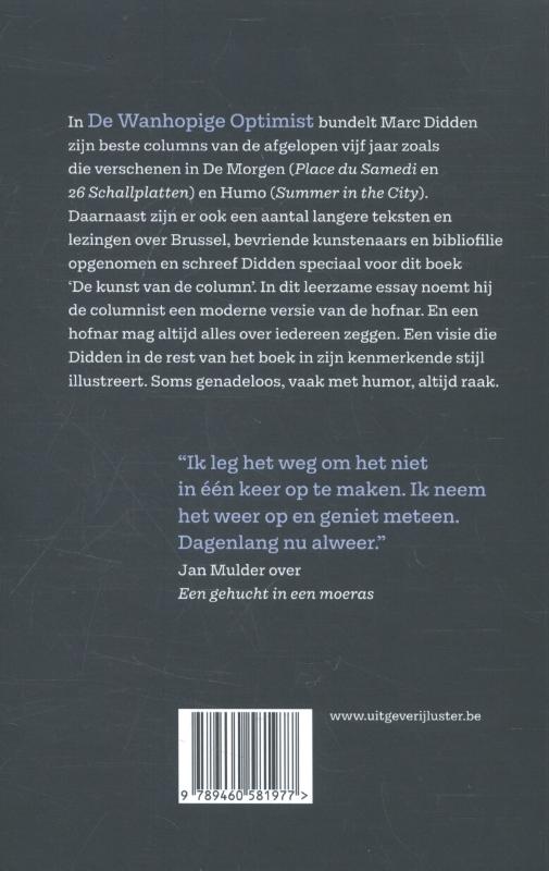 Achterkant van De wanhopige optimist