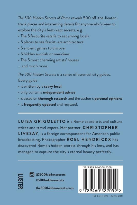 Achterkant van The 500 hidden secrets of Rome