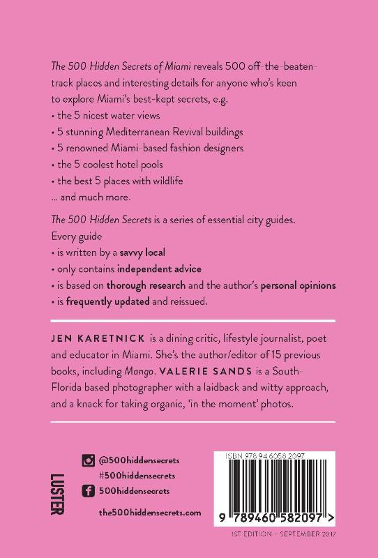 Achterkant van The 500 hidden secrets of Miami