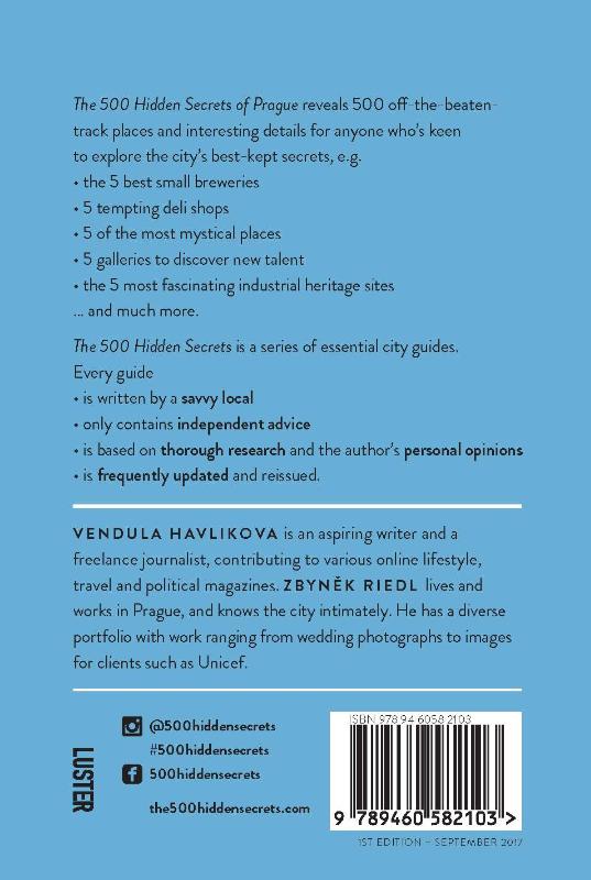 Achterkant van The 500 Hidden Secrets of Prague